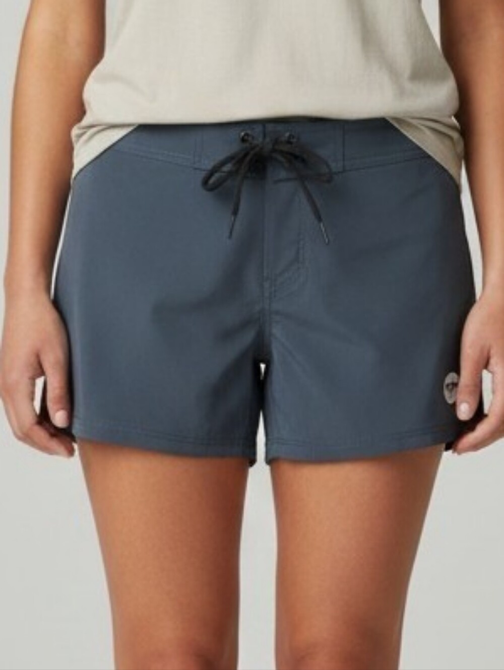 Roxy Navy Blue Women’s Athletic Swim Shorts with Lace-Up Waist